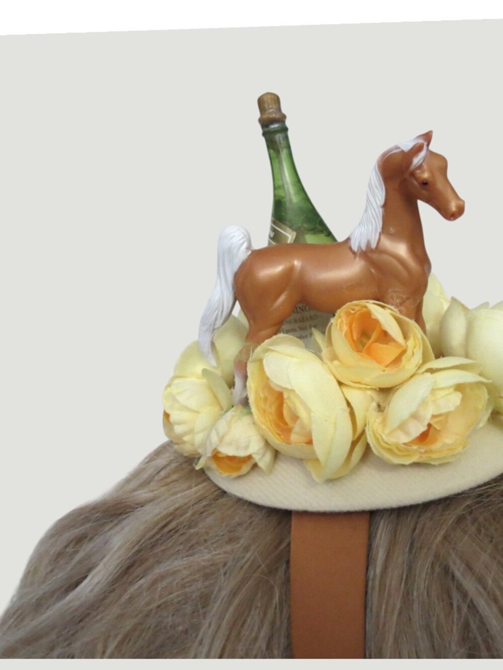 Palomino Horse & Champagne Headband Hat Fascinator Derby Hat or Party